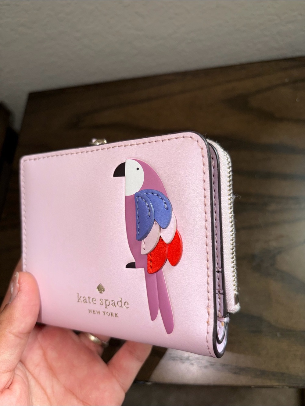 kate spade Pink Parrot Zip-Around Wallet - Picture 2 of 7